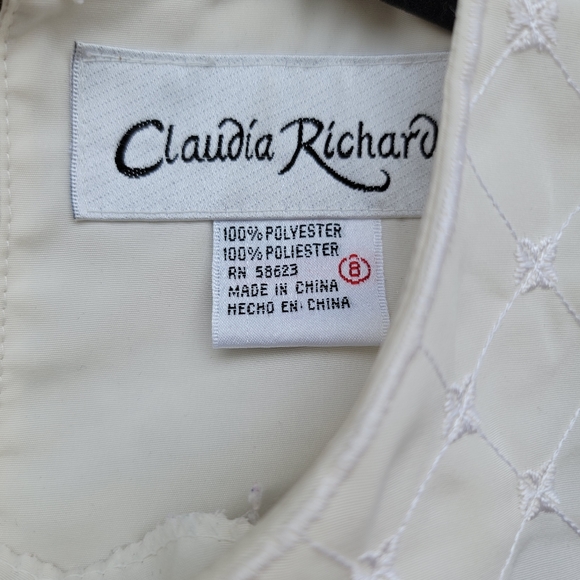 Vintage Off White Embroidered Blouse Short Sleeve Size Medium - Picture 3 of 5